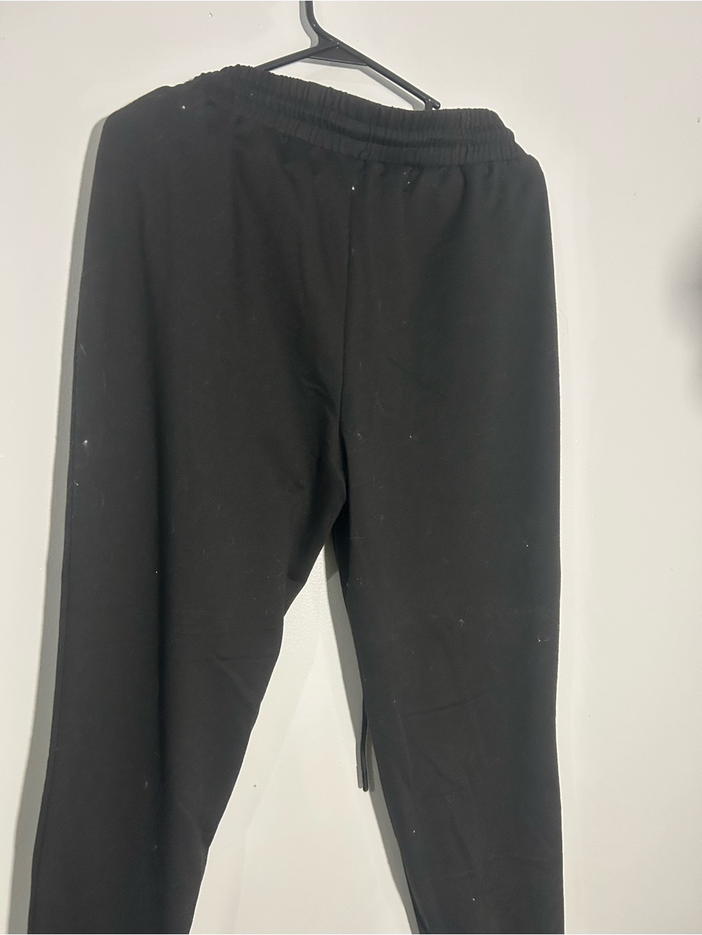 Women's Black Elastic-Waist Track Pants